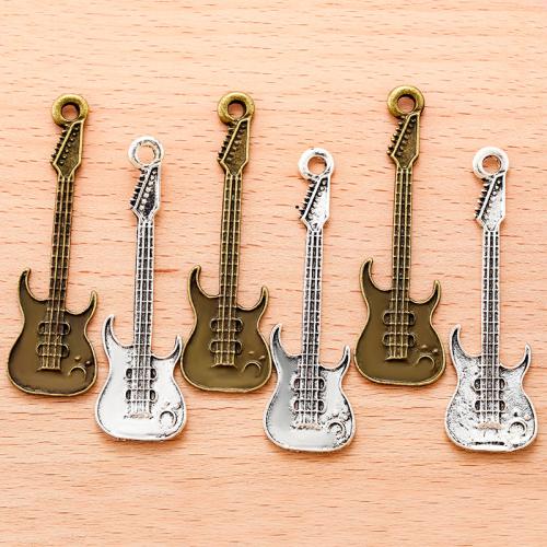 Musical Instrument Shaped Zinc Alloy Pendants Guitar plated DIY Sold By Bag