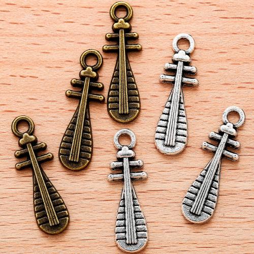 Musical Instrument Shaped Tibetan Style Pendants, plated, DIY, more colors for choice, 24x8mm, 100PC/Bag, Sold By Bag