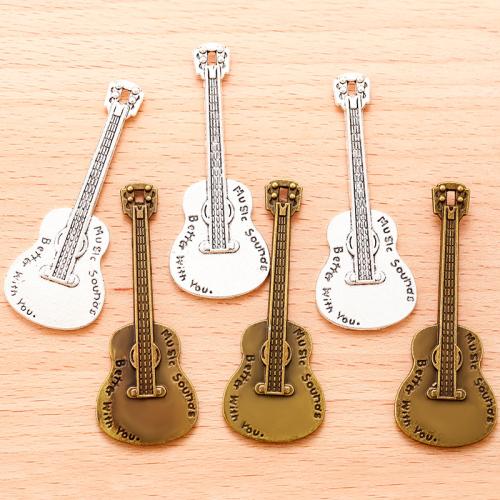 Musical Instrument Shaped Tibetan Style Pendants, Guitar, plated, DIY, more colors for choice, 32x23mm, 100PC/Bag, Sold By Bag