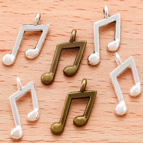 Tibetan Style Pendants, Music Note, plated, DIY, more colors for choice, 18x10mm, 100PC/Bag, Sold By Bag