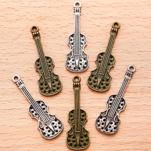 Musical Instrument Shaped Tibetan Style Pendants, Guitar, plated, DIY, more colors for choice, 42x13mm, 100PC/Bag, Sold By Bag