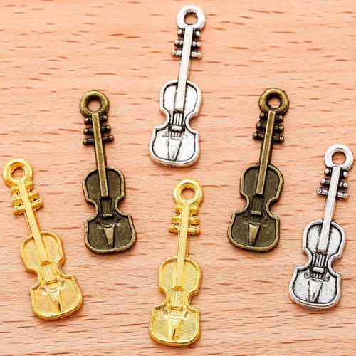 Musikinstrument Zinklegierung Anhänger, Gitarre, plattiert, DIY, keine, 24x7mm, 100PC/Tasche, verkauft von Tasche