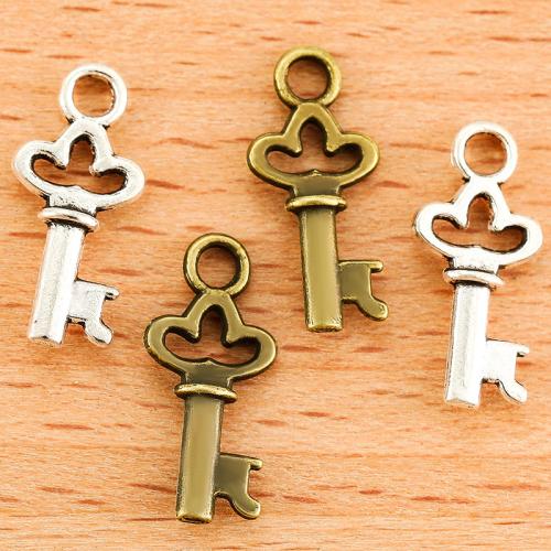 Tibetan Style Key Pendants, plated, DIY, more colors for choice, 16x8mm, 100PC/Bag, Sold By Bag