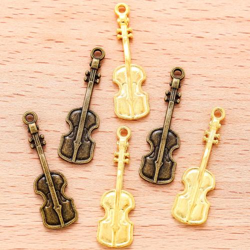 Musikinstrument Zinklegierung Anhänger, Gitarre, plattiert, DIY, keine, 29x8mm, 100PC/Tasche, verkauft von Tasche