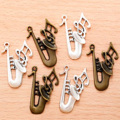 Musical Instrument Oblikovani Zinc Alloy Privjesci, Cink Alloy, pozlaćen, možete DIY, više boja za izbor, 39x27mm, 100PC/Torba, Prodano By Torba