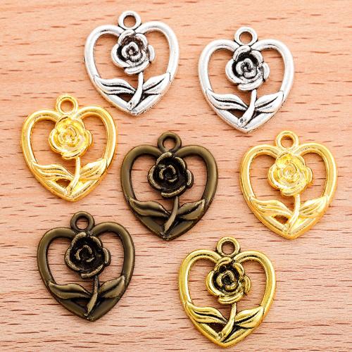 Tibetan Style Heart Pendants, plated, DIY, more colors for choice, 18x16mm, 100PC/Bag, Sold By Bag