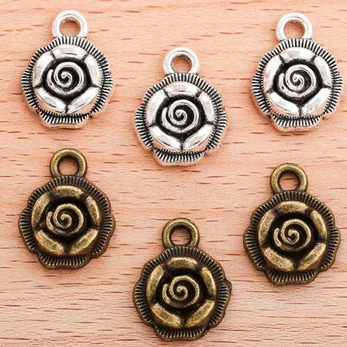 Zinc Alloy Flower Pendants Rose plated DIY Sold By Bag