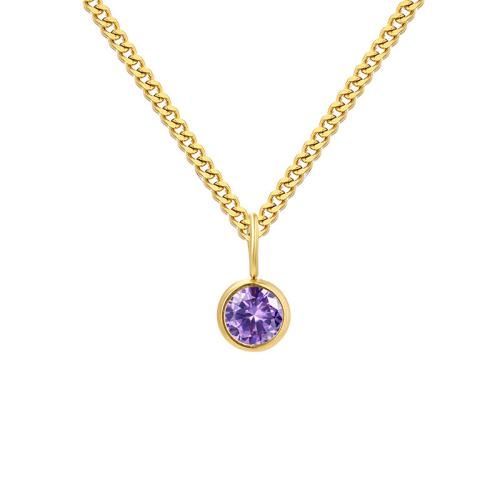 Titanium Steel Necklace, with 2inch extender chain, Round, gold color plated, Unisex & with rhinestone, more colors for choice, Length:Approx 15.7 Inch, Sold By PC