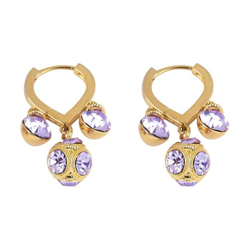 Tibetan Style Drop Earring, gold color plated, for woman & with rhinestone, 20x25mm, Sold By Pair