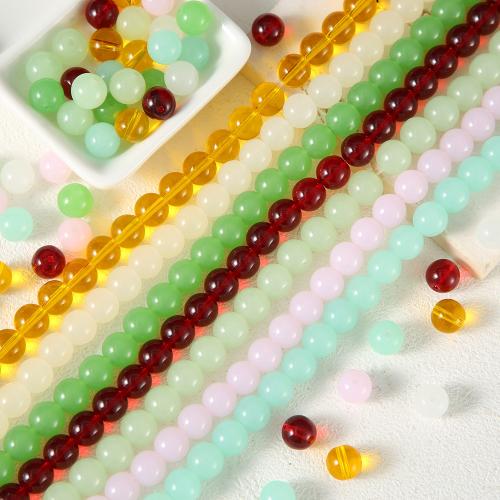 Perles en verre de mode, Des billes de verre, Rond, DIY, plus de couleurs à choisir, 10mm, Environ 40PC/brin, Vendu par brin