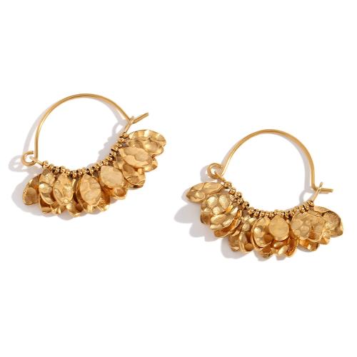 Acier inoxydable Levier Retour Earring, Acier inoxydable 304, Plaqué or 18K, bijoux de mode & pour femme, doré, 25.70x28.40mm, Vendu par paire