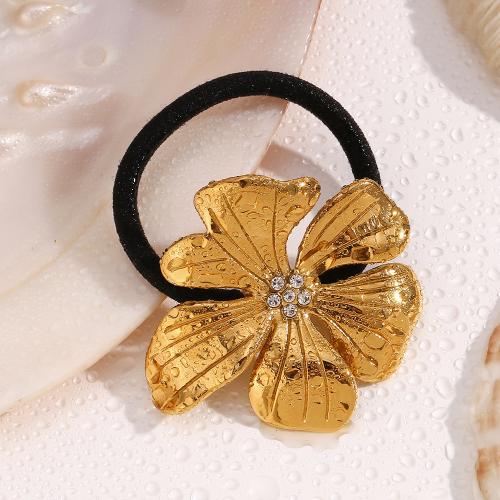 Ponytail Holder, 304 Stainless Steel, with Rubber Band, for woman & with rhinestone, more colors for choice, Sold By PC