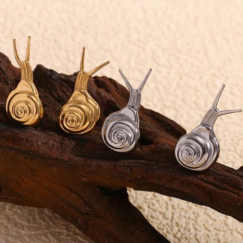 Stainless Steel Stud Earrings, 304 Stainless Steel, Snail, fashion jewelry & for woman, more colors for choice, 30.10x14.70mm, Sold By Pair