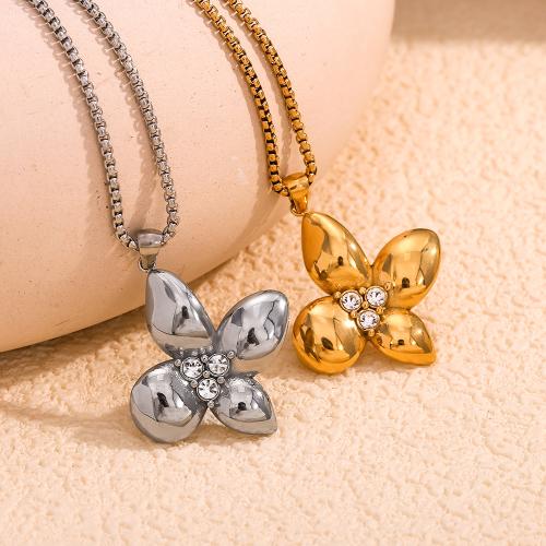 Stainless Steel Jewelry Necklace, 304 Stainless Steel, with 5cm extender chain, fashion jewelry & for woman & with rhinestone, more colors for choice, Length:Approx 40 cm, Sold By PC