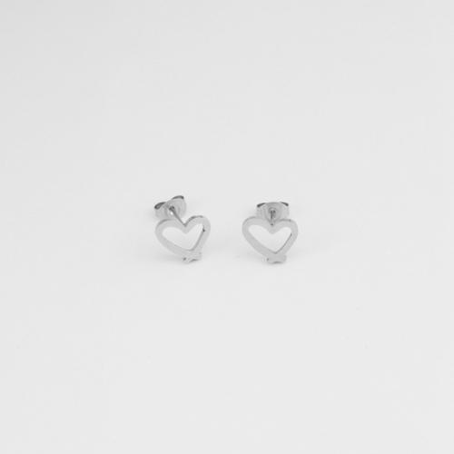 Stainless Steel Stud Earrings 304 Stainless Steel Heart fashion jewelry & for woman Sold By Pair