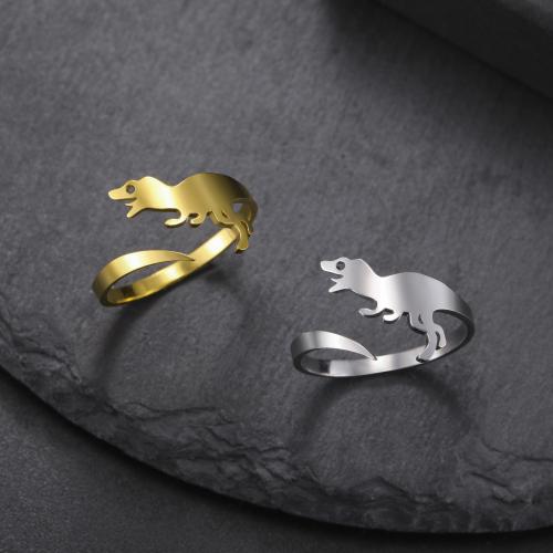 Stainless Steel Finger Ring, 304 Stainless Steel, Dinosaur, fashion jewelry & Unisex, more colors for choice, Sold By PC