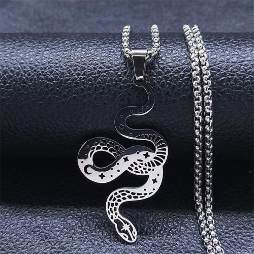 Stainless Steel Chain Sweter Naszyjnik, Stal nierdzewna 304, Wąż, biżuteria moda & dla obu płci, dostępnych więcej kolorów, 46x26mm, długość około 60 cm, sprzedane przez PC