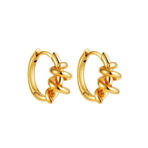 Pendientes de Palanca Hacia Atrás en Latón, metal, 18K chapado en oro, Joyería & para mujer, dorado, 16x13mm, Vendido por Par