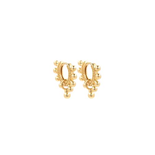 Brass Huggie Hoop Earring, gold color plated, fashion jewelry & for woman, nickel, lead & cadmium free, 18.60x18x2.70mm, Sold By Pair