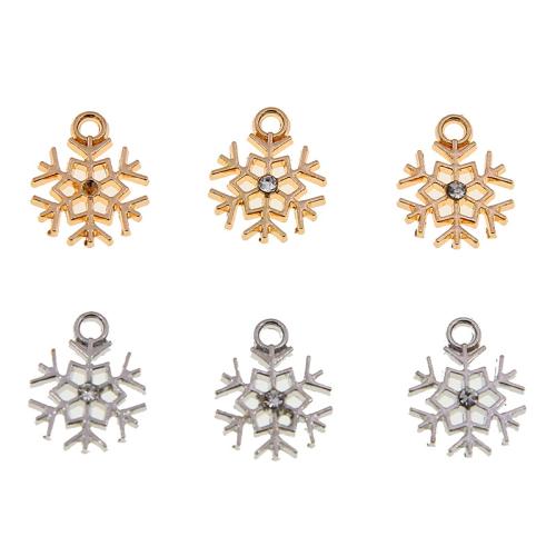 Zinc Alloy Rhinestone Pendants Snowflake plated DIY & with rhinestone nickel lead & cadmium free Approx Sold By Bag