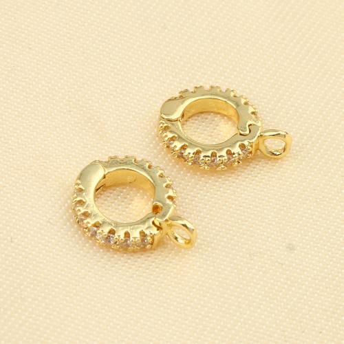 Brass Jewelry Clasps, gold color plated, DIY & micro pave cubic zirconia, nickel, lead & cadmium free, 11x9x2mm, Sold By PC