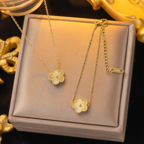 Jewelry Sets Titanium Steel Flower gold color plated & for woman Sold By PC