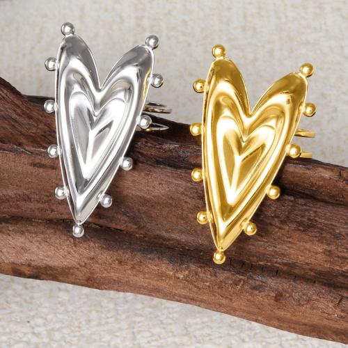 Stainless Steel Finger Ring 304 Stainless Steel Heart plated for woman Sold By PC