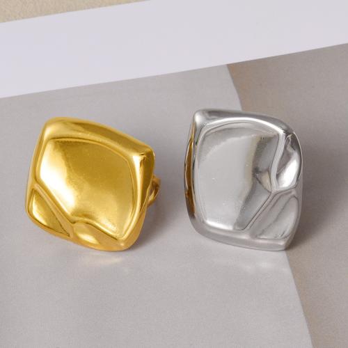 Stainless Steel Finger Ring 304 Stainless Steel Square plated for woman Sold By PC