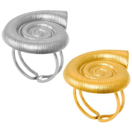 Rozsdamentes acél Finger Ring, 304 rozsdamentes acél, Kagyló, galvanizált, a nő, több színt a választás, Által értékesített PC