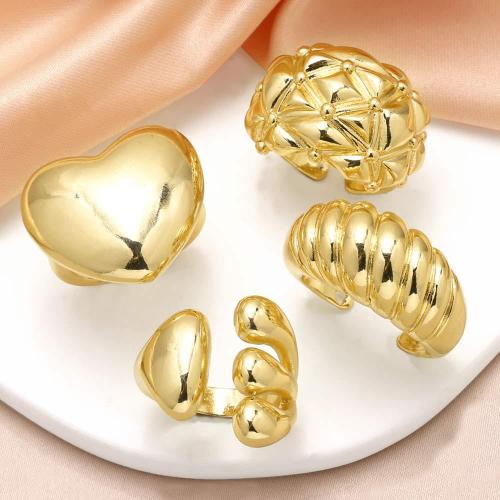 Brass Finger Ring, gold color plated, fashion jewelry & different designs for choice, golden, nickel, lead & cadmium free, Sold By PC