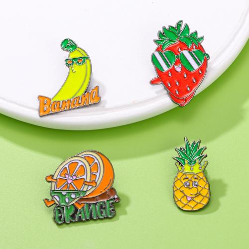 Zinc Alloy Badge Fruit plated fashion jewelry & enamel nickel lead & cadmium free Sold By PC