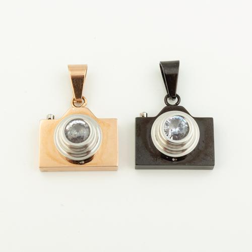 Stainless Steel Pendants 304 Stainless Steel Camera Vacuum Ion Plating DIY Approx 4mm Sold By PC