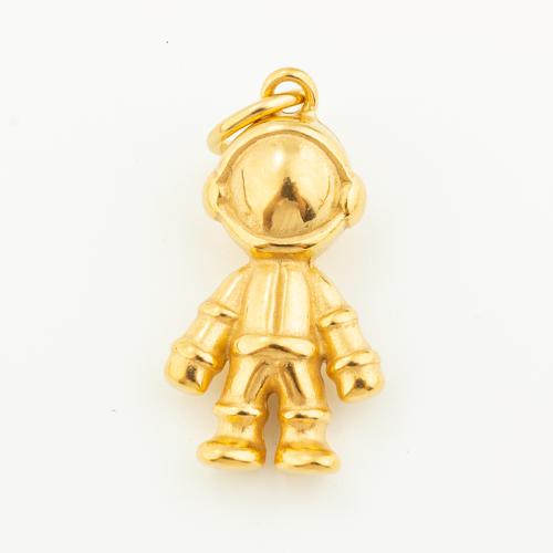 Stainless Steel Pendants, 304 Stainless Steel, Vacuum Ion Plating, DIY, gold, 33x18mm, Hole:Approx 7mm, Sold By PC