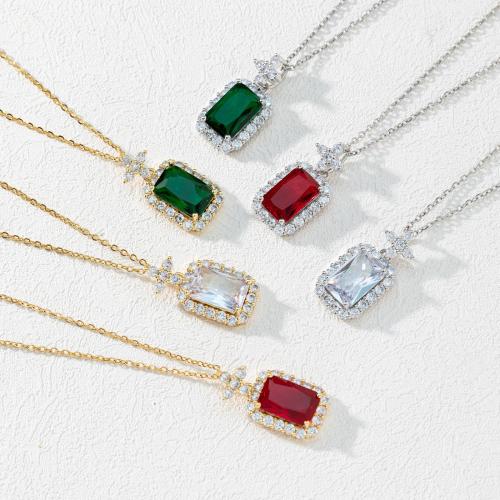 Cubic Zircon Micro Pave Brass Necklace, plated, micro pave cubic zirconia & for woman, more colors for choice, Length:Approx 51-60 cm, Sold By PC