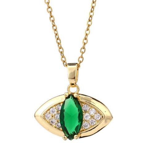 Cubic Zircon Micro Pave Brass Necklace, plated, micro pave cubic zirconia & for woman, more colors for choice, Length:Approx 21-50 cm, Sold By PC