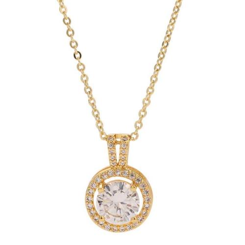 Cubic Zircon Micro Pave Brass Necklace with Titanium Steel plated micro pave cubic zirconia & for woman Length Approx 21-50 cm Sold By PC