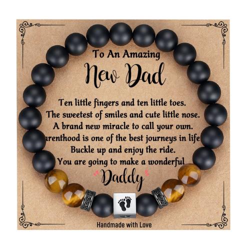 Gemstone Bracelets, 304 Stainless Steel, with Abrazine Stone & Tiger Eye, handmade, different styles for choice & micro pave cubic zirconia & for man & enamel, more colors for choice, Length:Approx 16 cm, Sold By PC