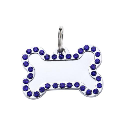 Zinc Alloy Pet Tag plated DIY & with rhinestone Sold By PC