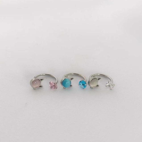 Personalidad de la moda Body Piercing Jewelry And Accessories, Partículas de acero, con Ojo de gato, unisexo & diverso tamaño para la opción & micro arcilla de zirconia cúbica, más colores para la opción, Vendido por UD