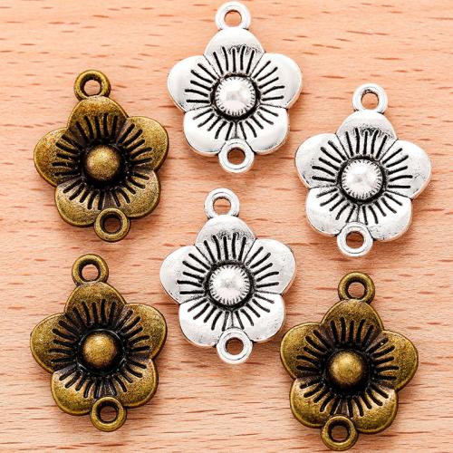 Flower Tibetan Style Connector, plated, DIY & 1/1 loop, more colors for choice, 21x16mm, 100PC/Bag, Sold By Bag