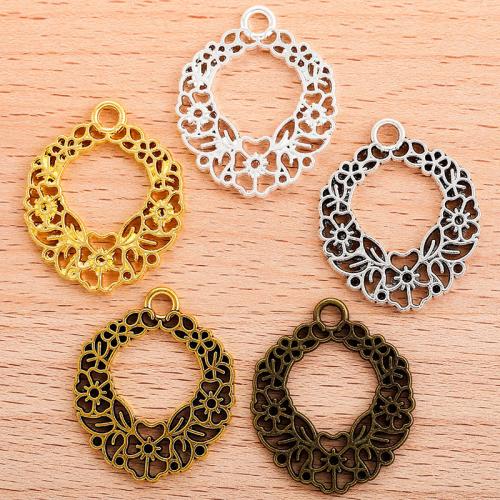 Tibetan Style Pendants, plated, DIY & hollow, more colors for choice, 30x25mm, 100PC/Bag, Sold By Bag