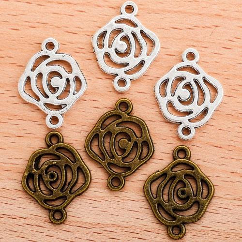 Flower Tibetan Style Connector, plated, DIY & 1/1 loop & hollow, more colors for choice, 21x15mm, 100PC/Bag, Sold By Bag