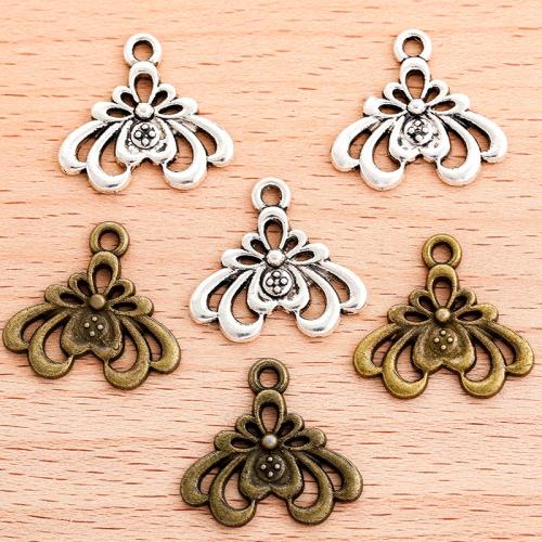 Tibetan Style Flower Pendants, plated, DIY, more colors for choice, 21x19mm, 100PC/Bag, Sold By Bag