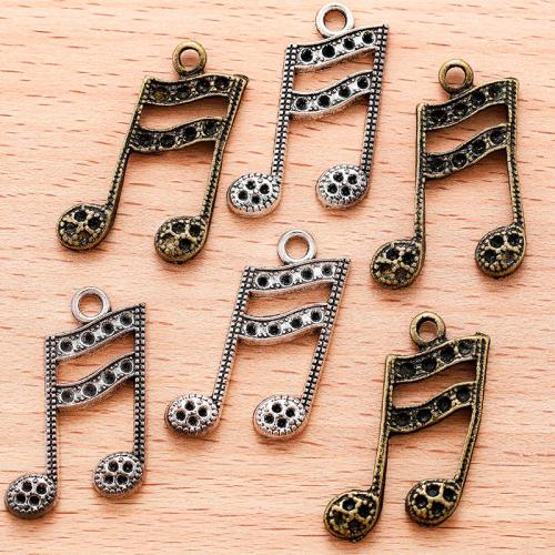 Tibetan Style Pendants, Music Note, plated, DIY, more colors for choice, 27x18mm, 100PC/Bag, Sold By Bag