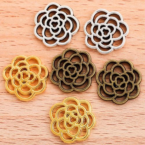 Tibetan Style Flower Pendants, plated, DIY, more colors for choice, 16x16mm, 100PC/Bag, Sold By Bag