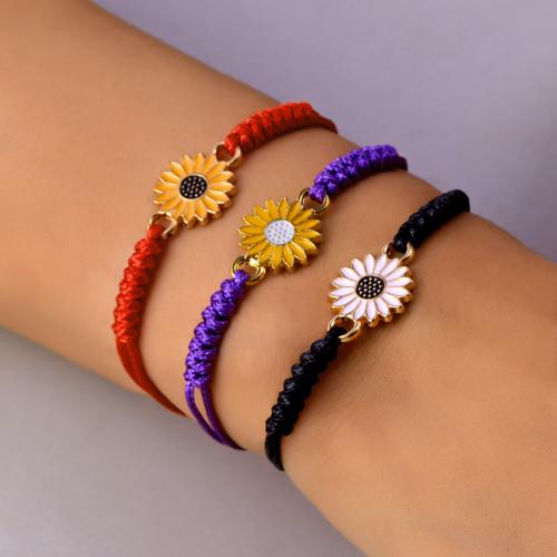 Pulsera de Aleación de Zinc, con Cordón de nudo, chapado, Ajustable & unisexo & esmalte, más colores para la opción, libre de níquel, plomo & cadmio, Vendido por UD