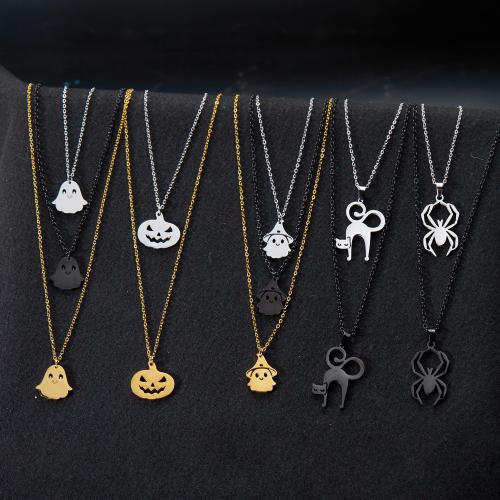 Halloween Necklace, 304 Stainless Steel, Vacuum Ion Plating, Unisex & different styles for choice, more colors for choice, Sold By PC