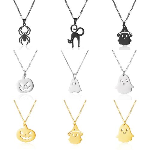 Halloween Necklace, 304 Stainless Steel, Vacuum Ion Plating, Unisex & different styles for choice, more colors for choice, Sold By PC