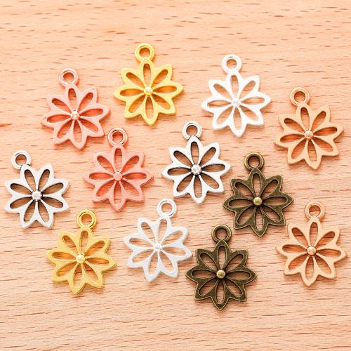 Tibetan Style Flower Pendants, plated, DIY, more colors for choice, 18x15mm, Sold By PC