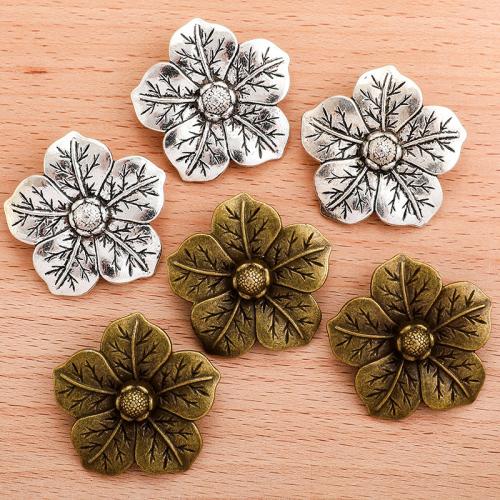 Sinc Alloy Flower Pendants, plátáilte, DIY, dathanna níos mó le haghaidh rogha, 34x35mm, Díolta De réir PC